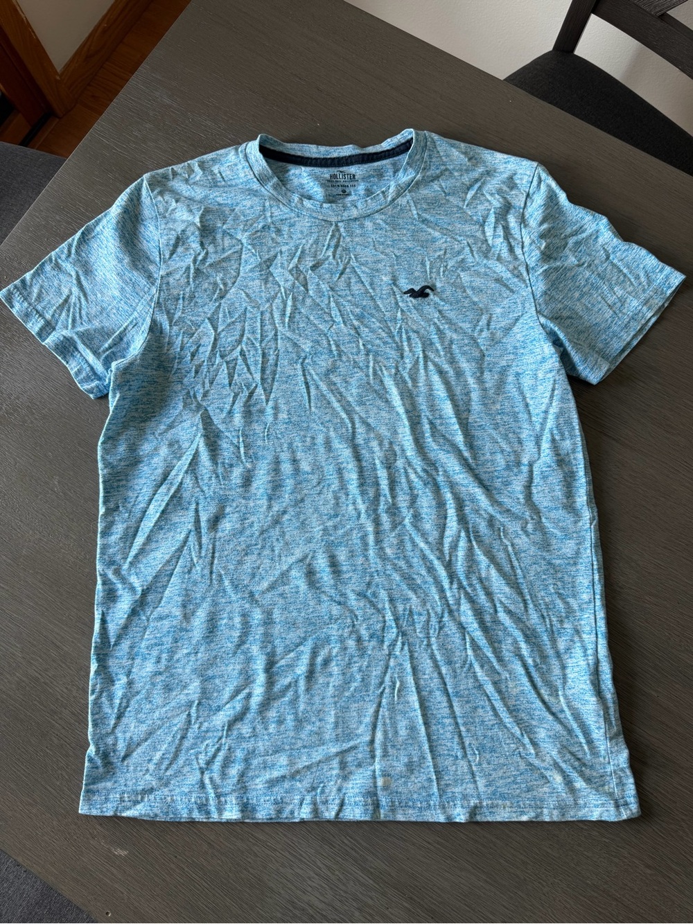 Hollister Men’s Heathered Sky Blue Crew Tee